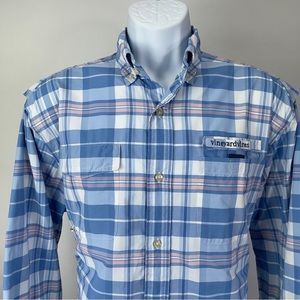 VINEYARD Vines Men’s Performance Halibut Plaid Harbor Shirt Size Medium
